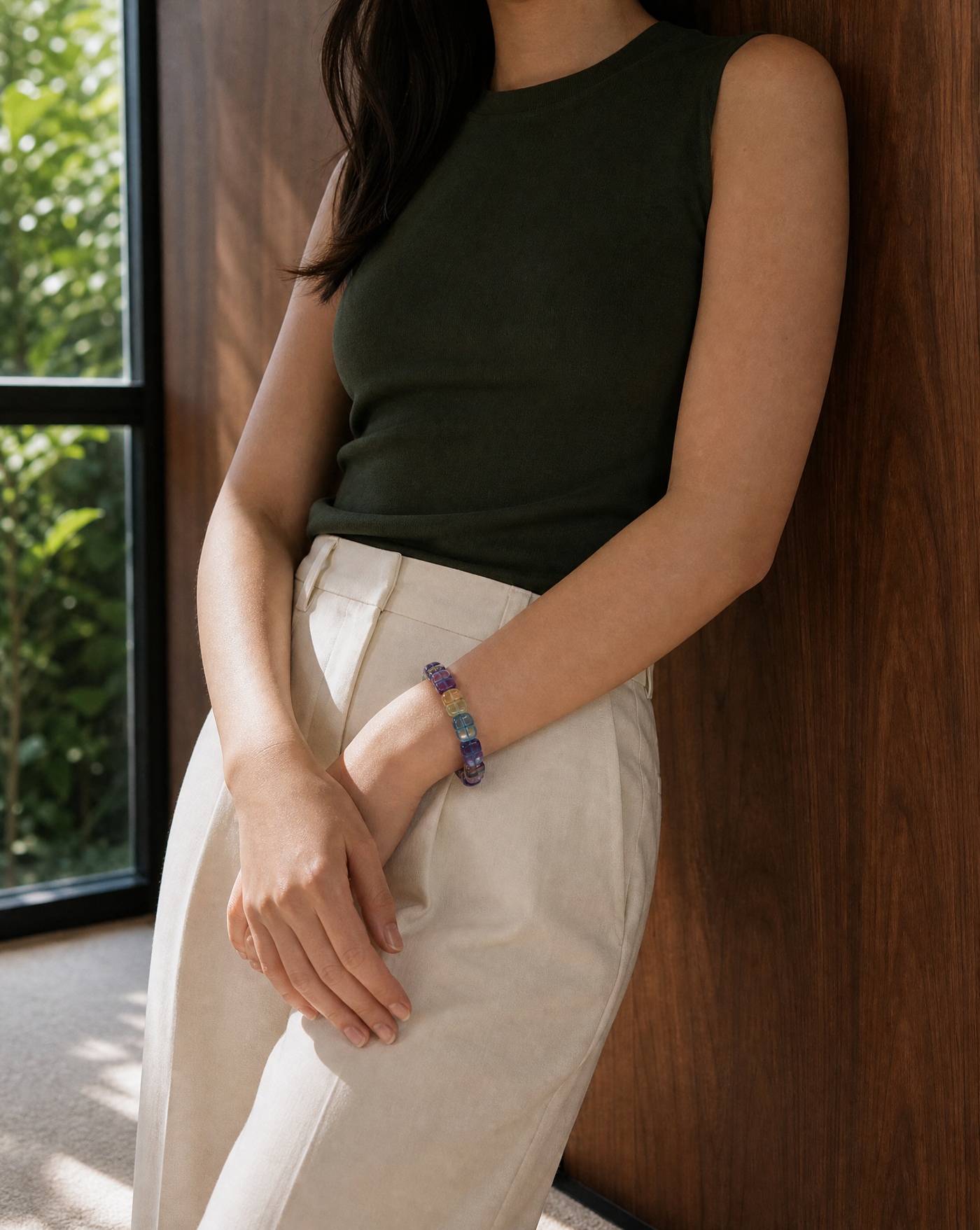 Rainbow Fluorite Bracelet – Clarity, Protection, and Harmony