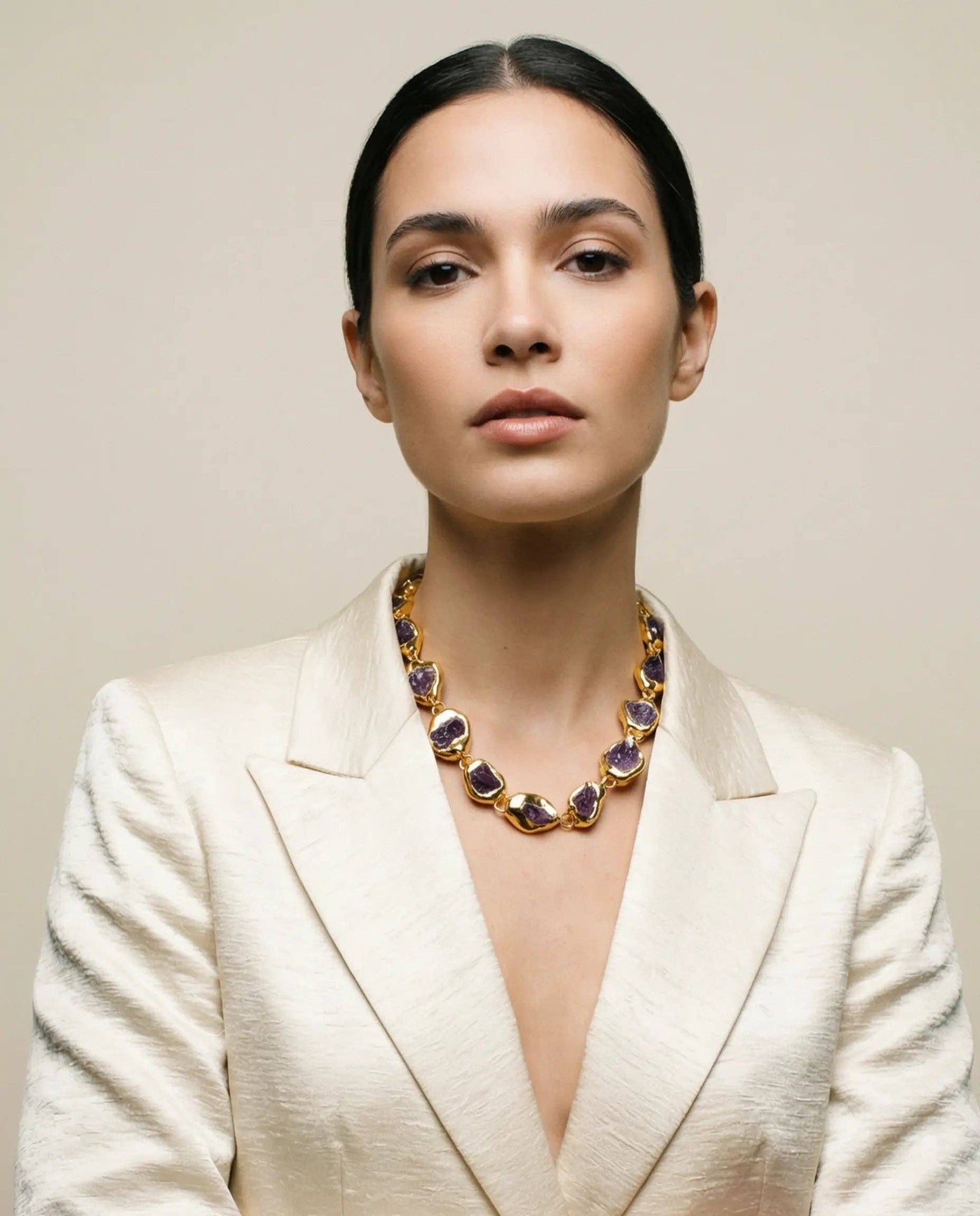 Imperial Amethyst Set · 18K Gold-Plated Necklace and Bracelet