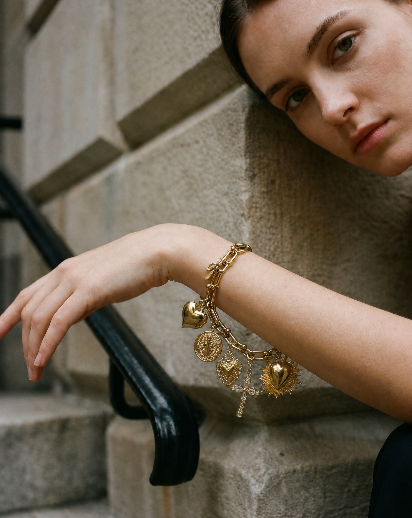 Ex-voto Hearts and Cross Bracelet