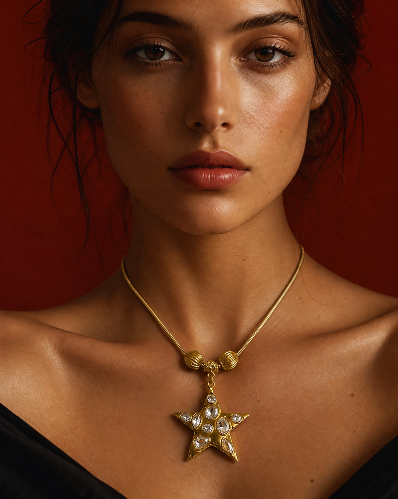 Star Crystal Necklace | Handmade Boho Statement Jewelry