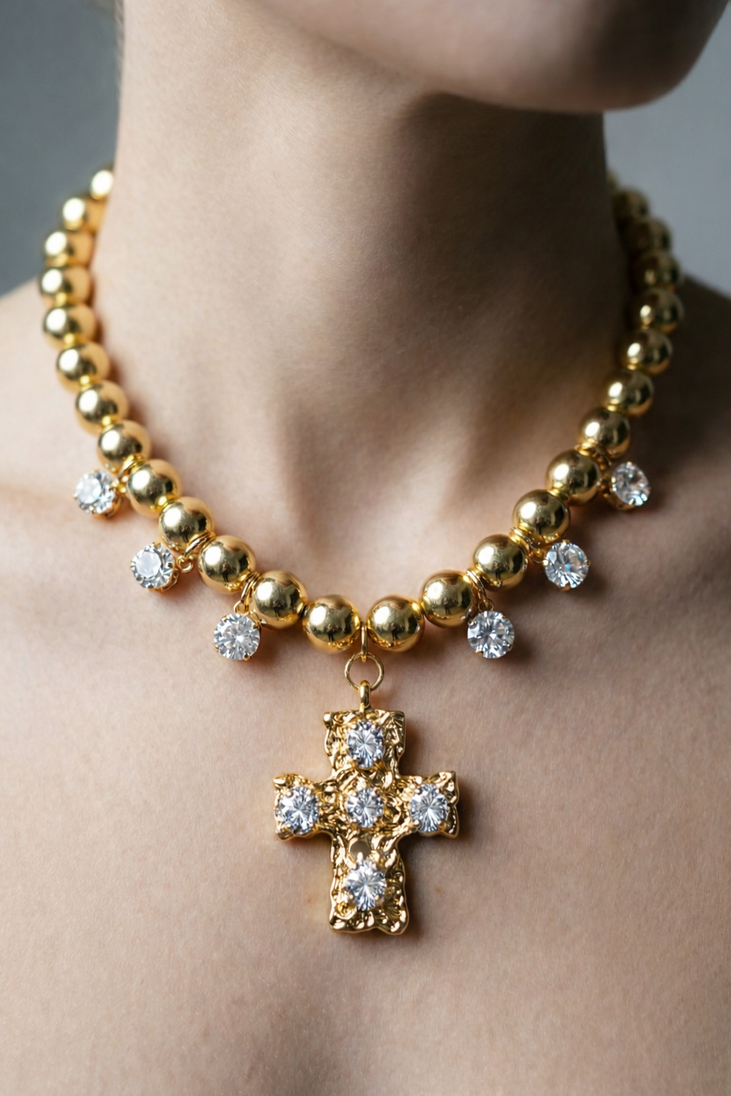 Statement Chunky Cross Necklace