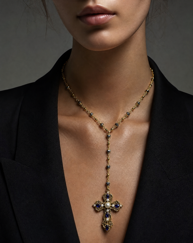 Cross Lariat Necklace