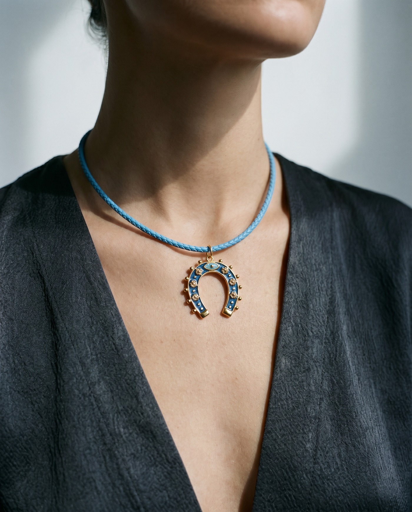 Evil Eye Horseshoe Necklace