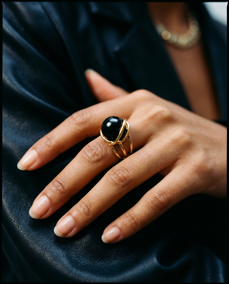 Black Tourmaline Spinning Ball Ring · Anti-Stress · Ultimate Protection Stone
