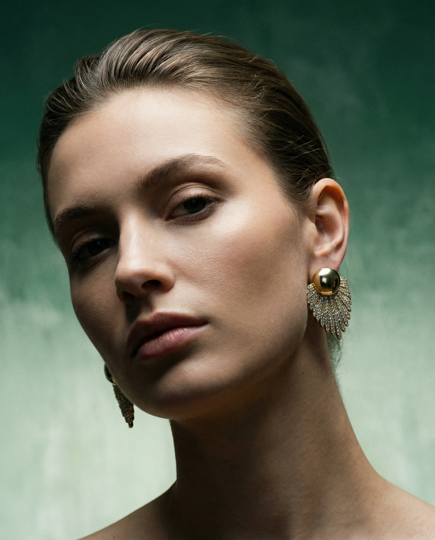 Gold Dome Wing Earrings