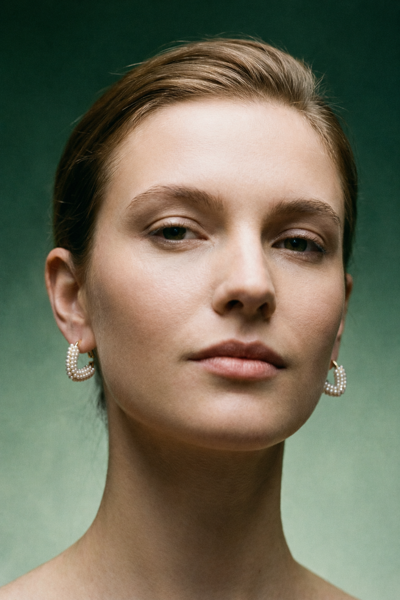 Small Pearl Hoop Earrings