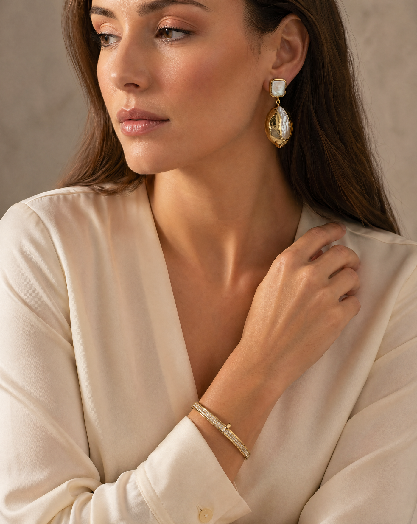Baroque Pearl & Mother of Pearl Drop Earrings · Luxury Jewelry Set