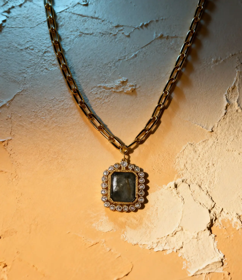 Maximalist Necklace with Large Natural Stone