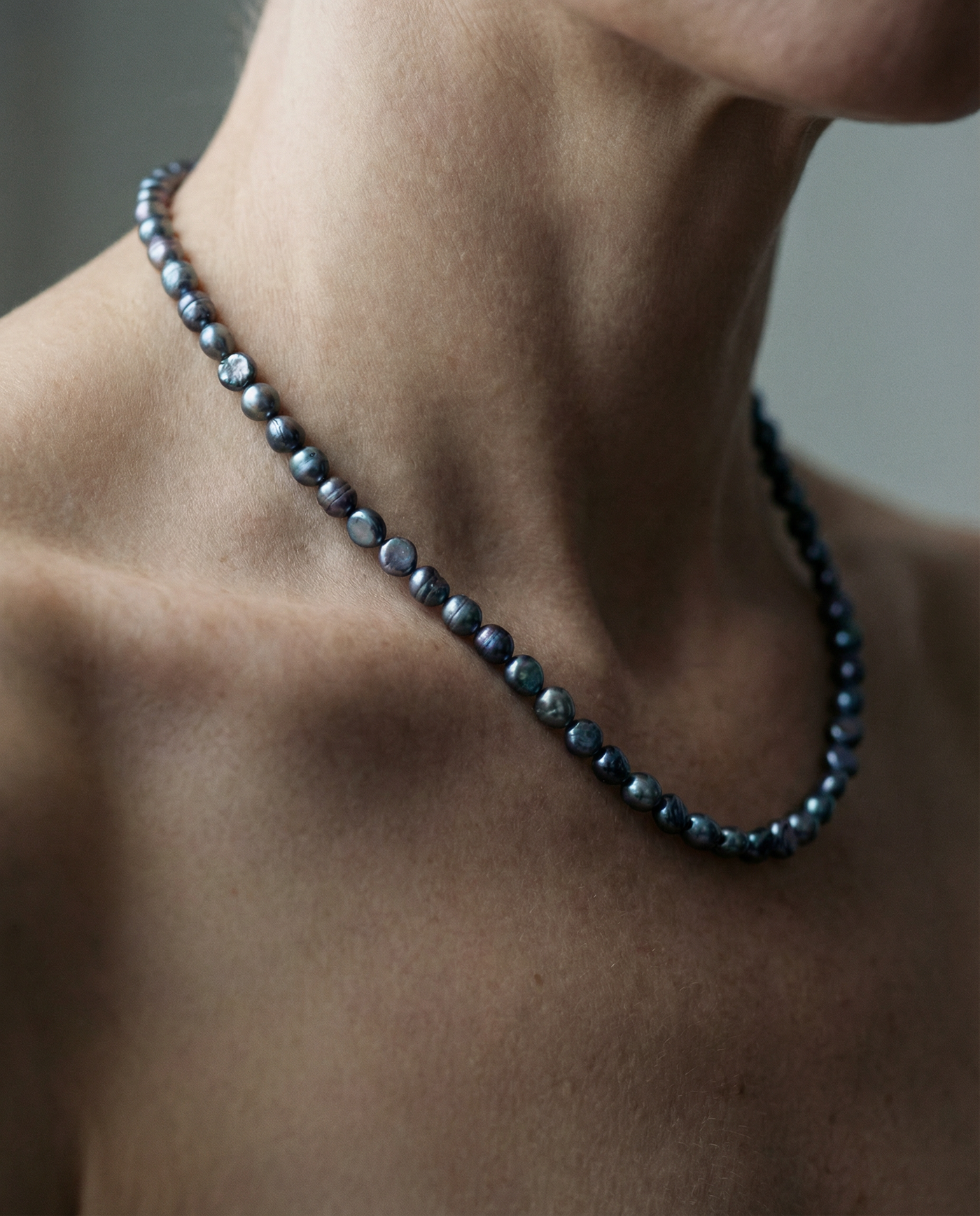 Dark Peacock Freshwater Pearl Necklace