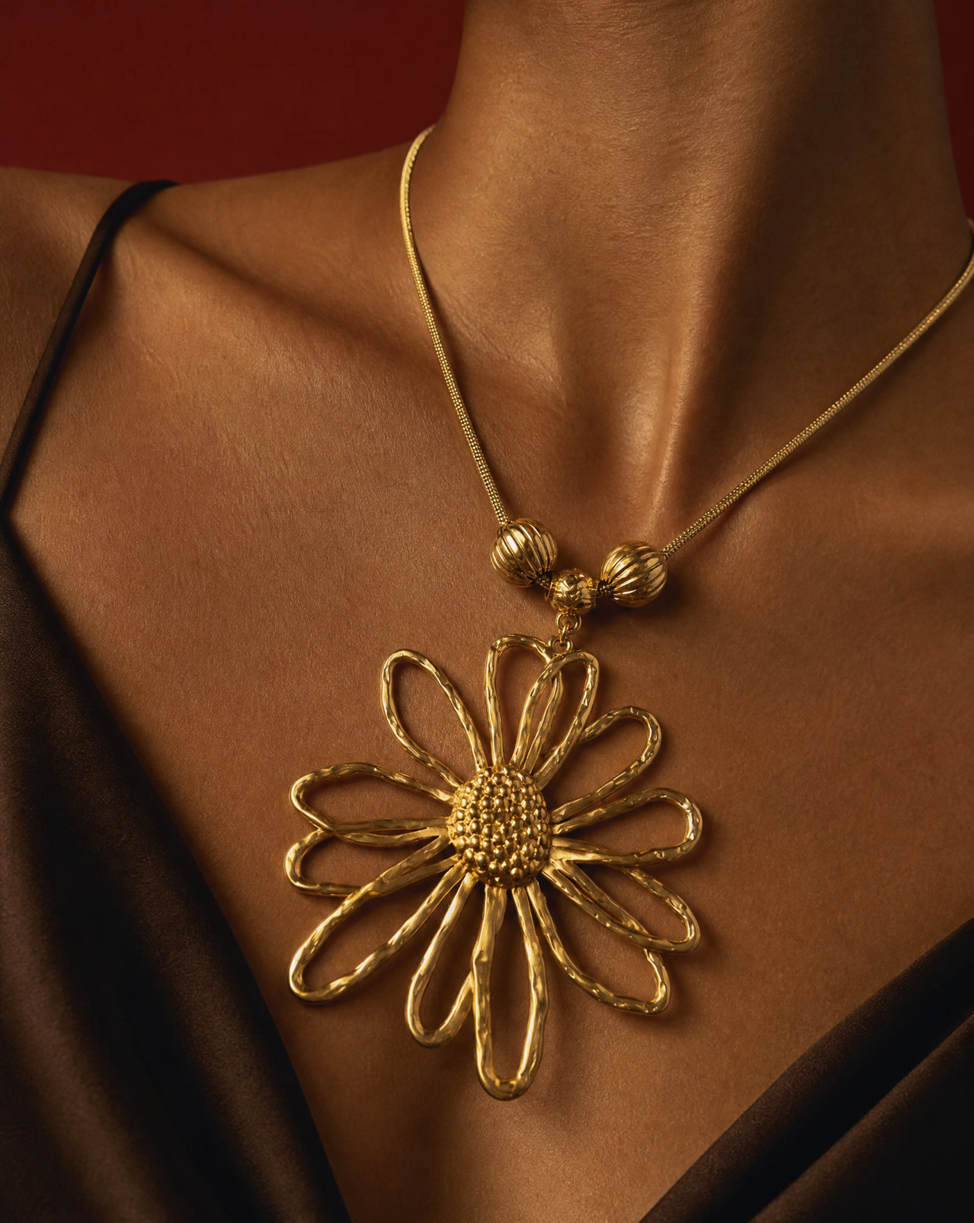 Daisy Flower Necklace | Statement Boho Jewelry Handmade