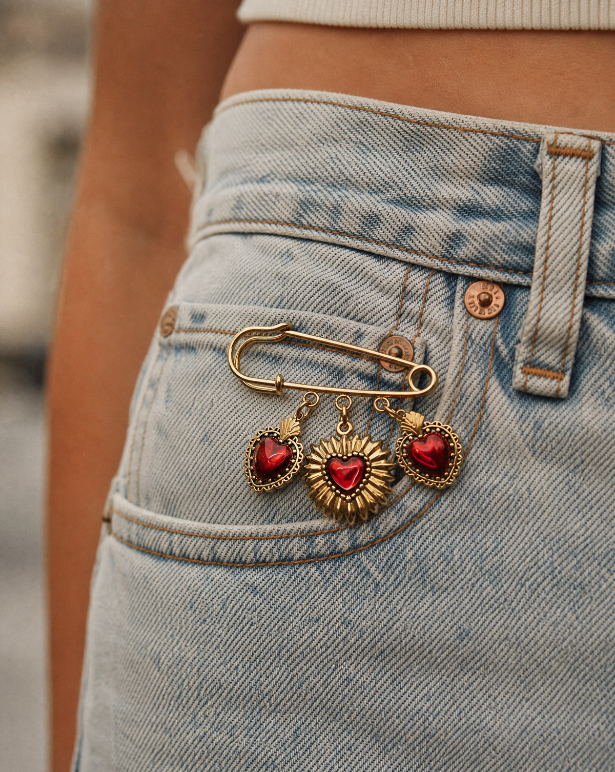 Red Heart Pin Brooch | Sacred Statement Brooch