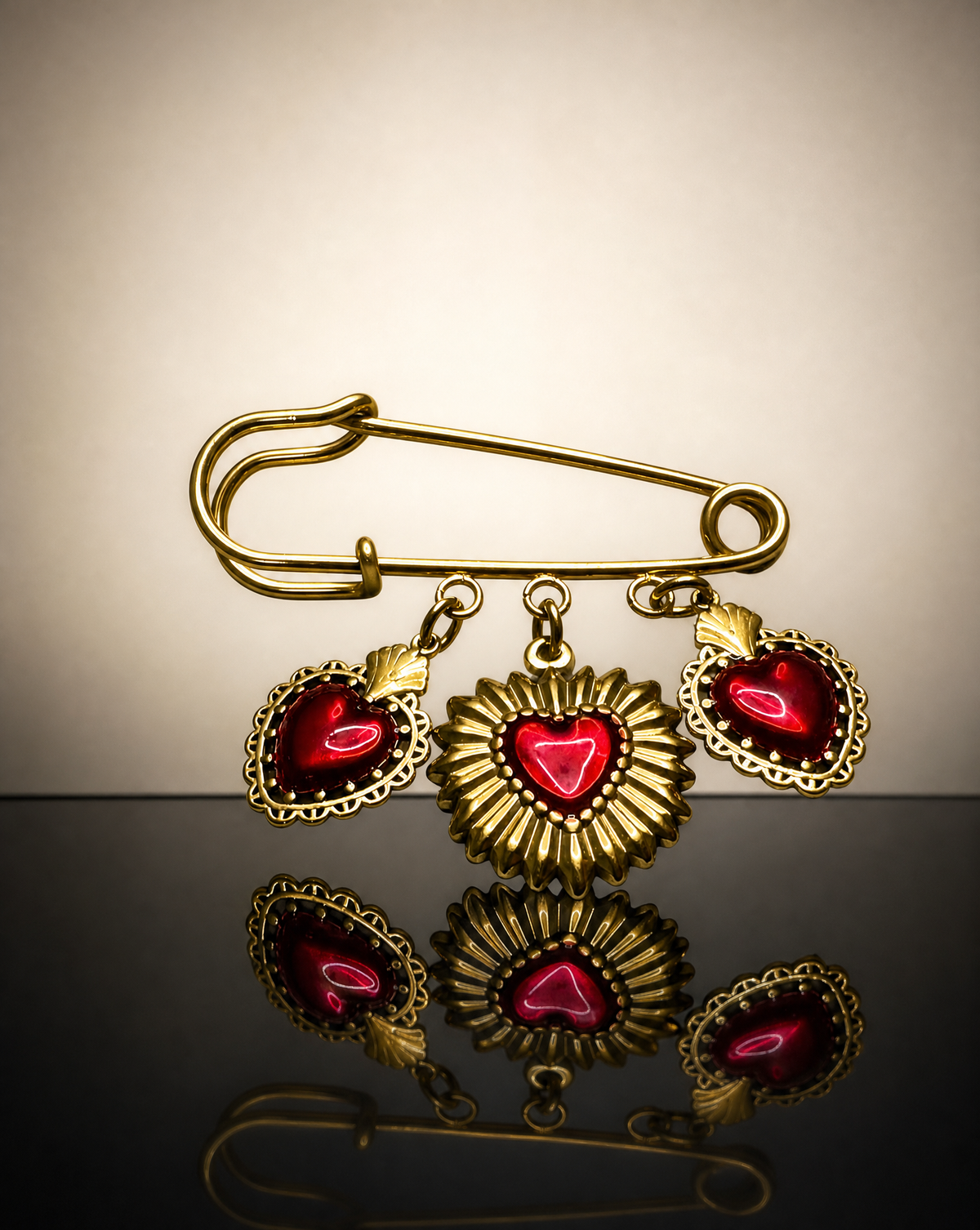 Red Heart Pin Brooch | Sacred Statement Brooch