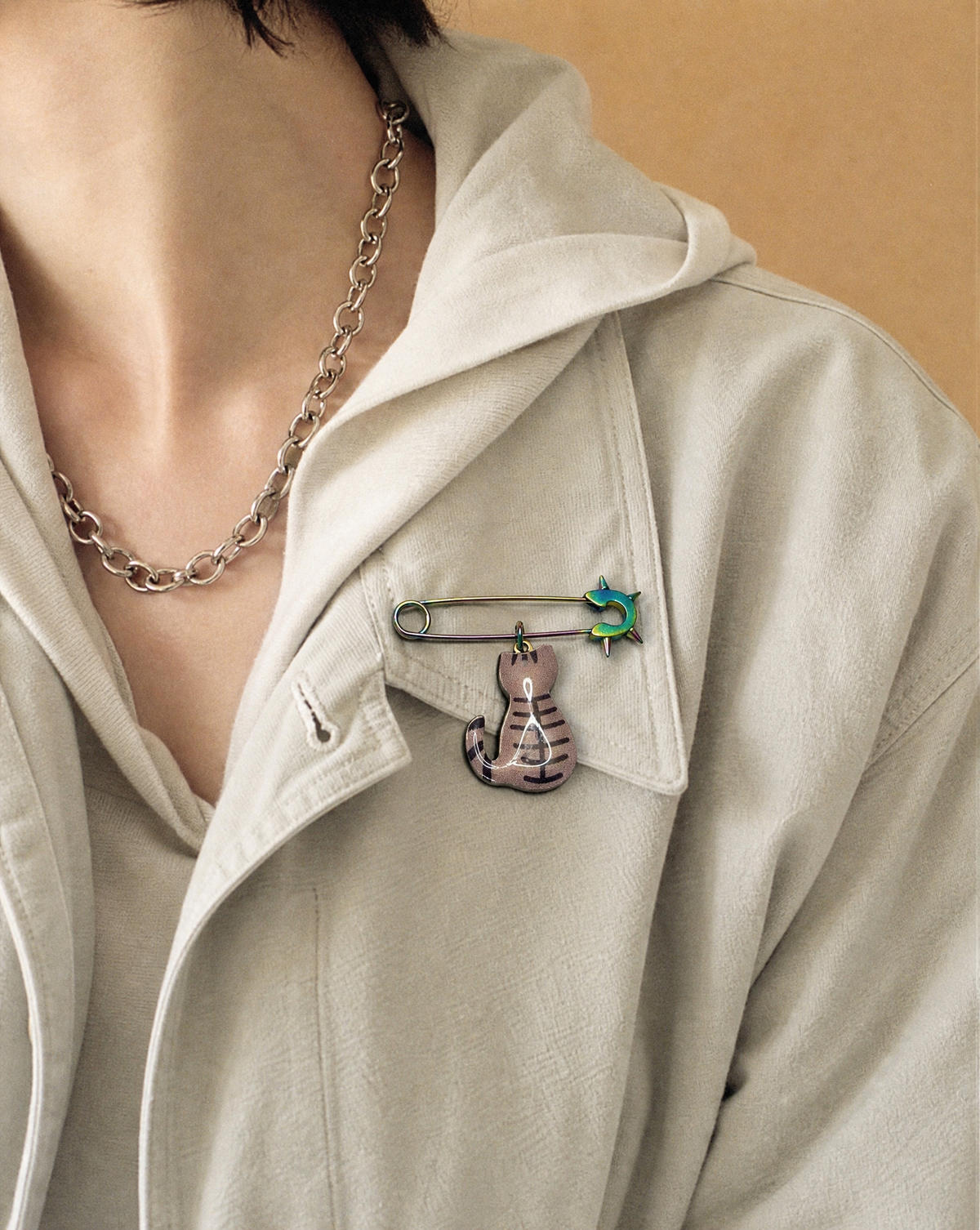 Cat Charm Pin Brooch | Artistic Enamel Handmade