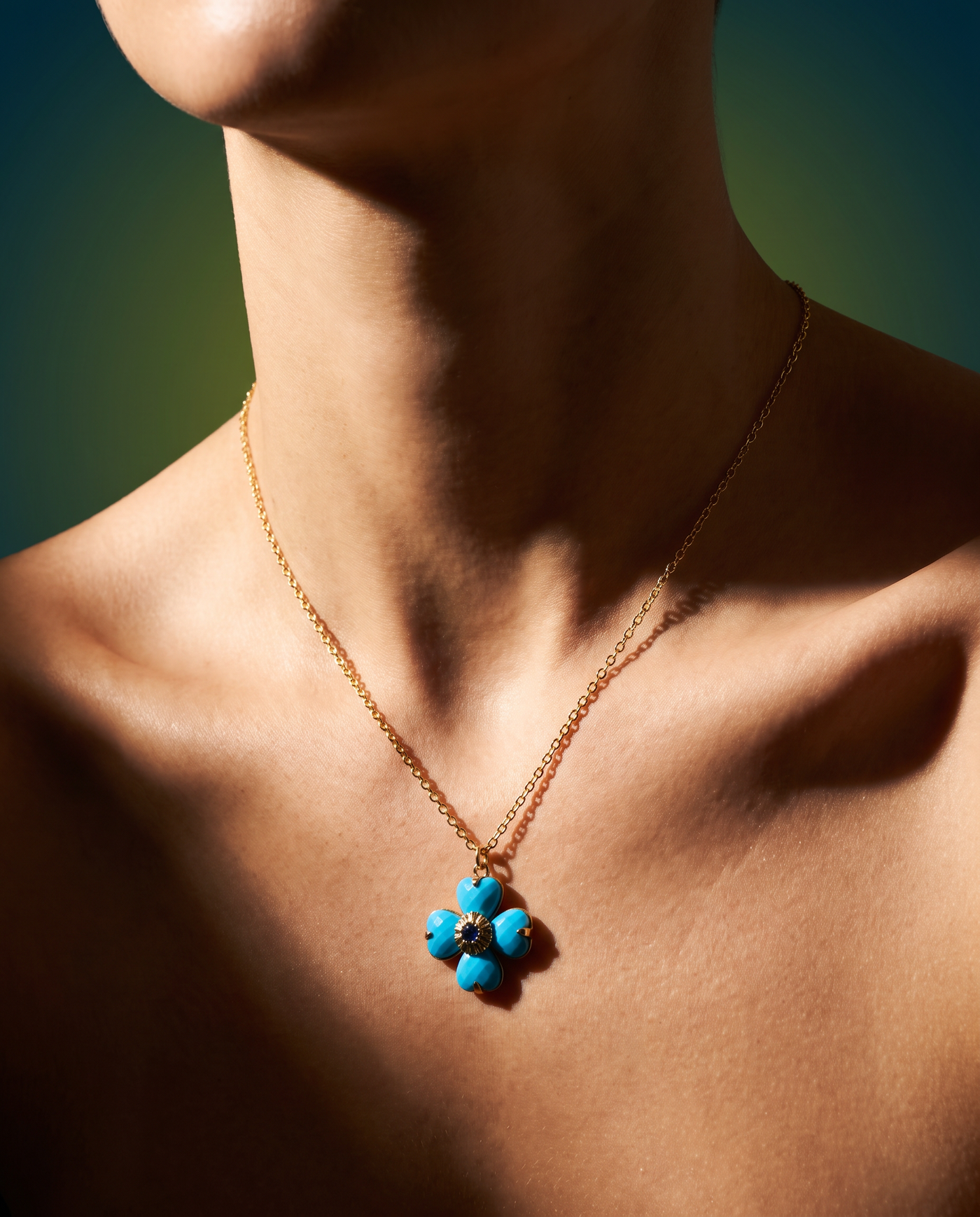 Natural Stone Clover Necklace | Birthstone Jewelry