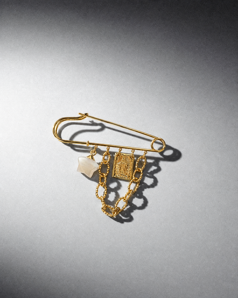 Gold Safety Pin Brooch | Spiritual Jewelry