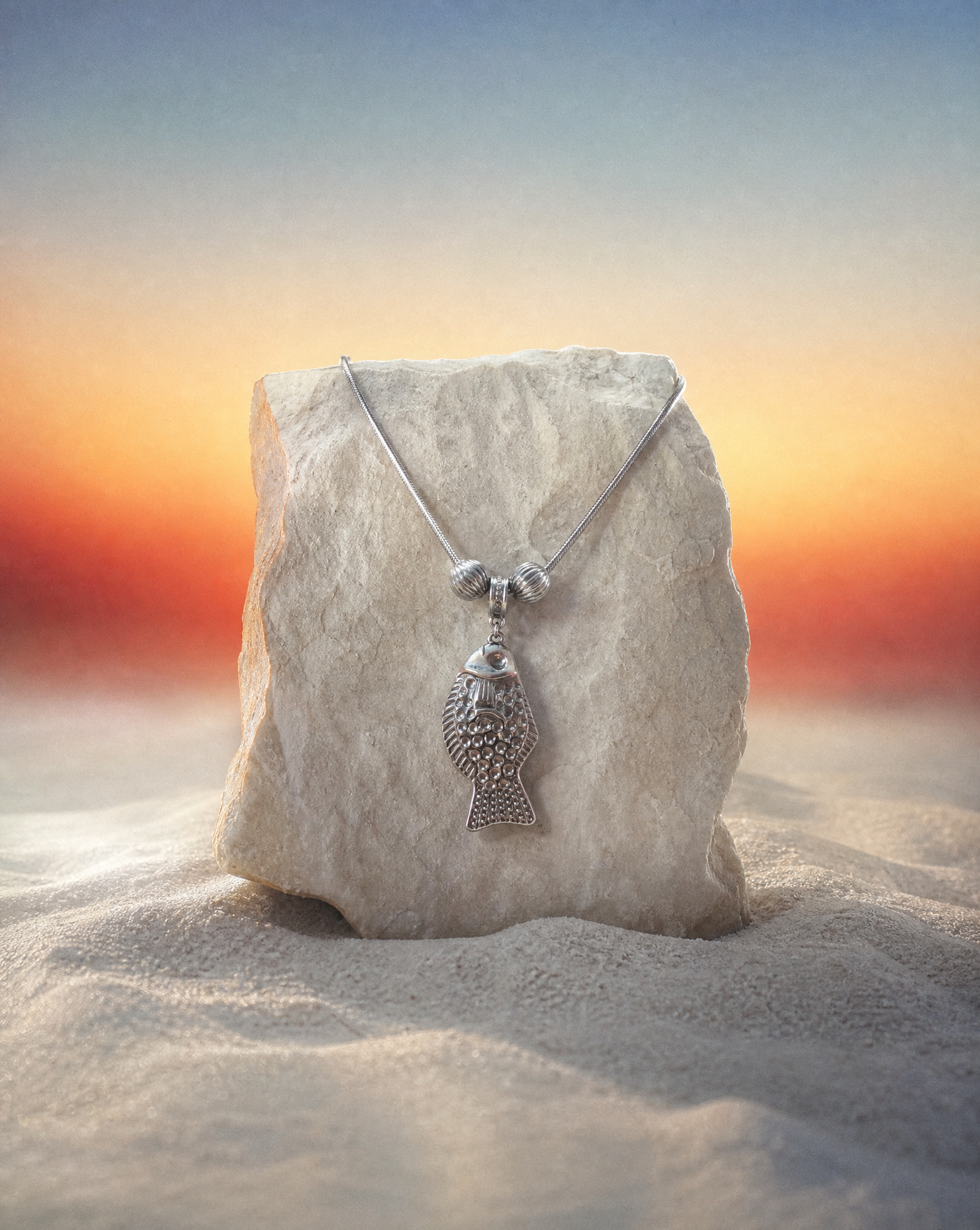 Gold Fishbone Necklace | Summer Collection Statement Handmade