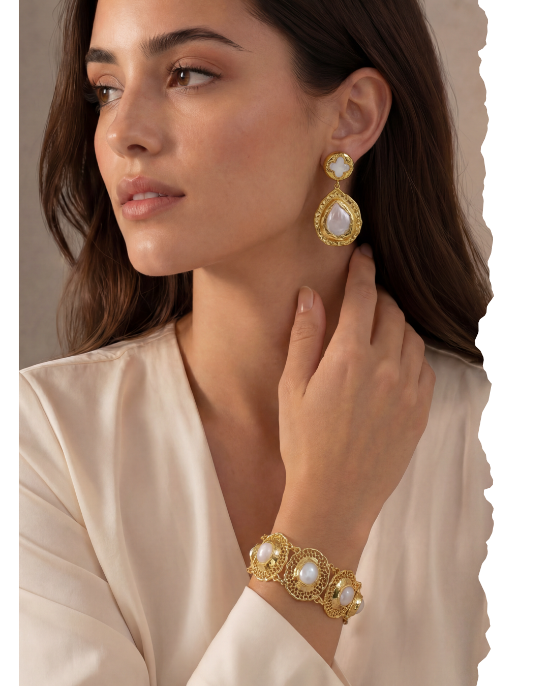 Baroque Pearl Jewelry Set · Natural Freshwater Pearl · Bridal Luxury