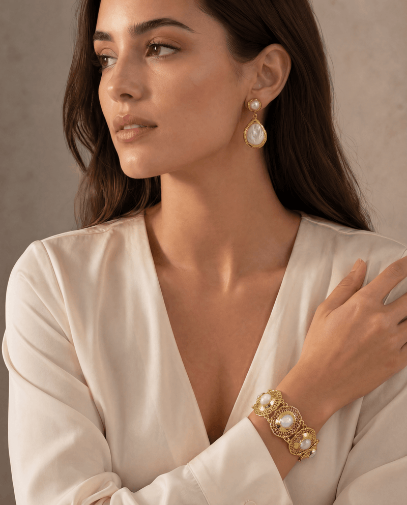 Baroque pearl bridal jewelry set – Phoebe's