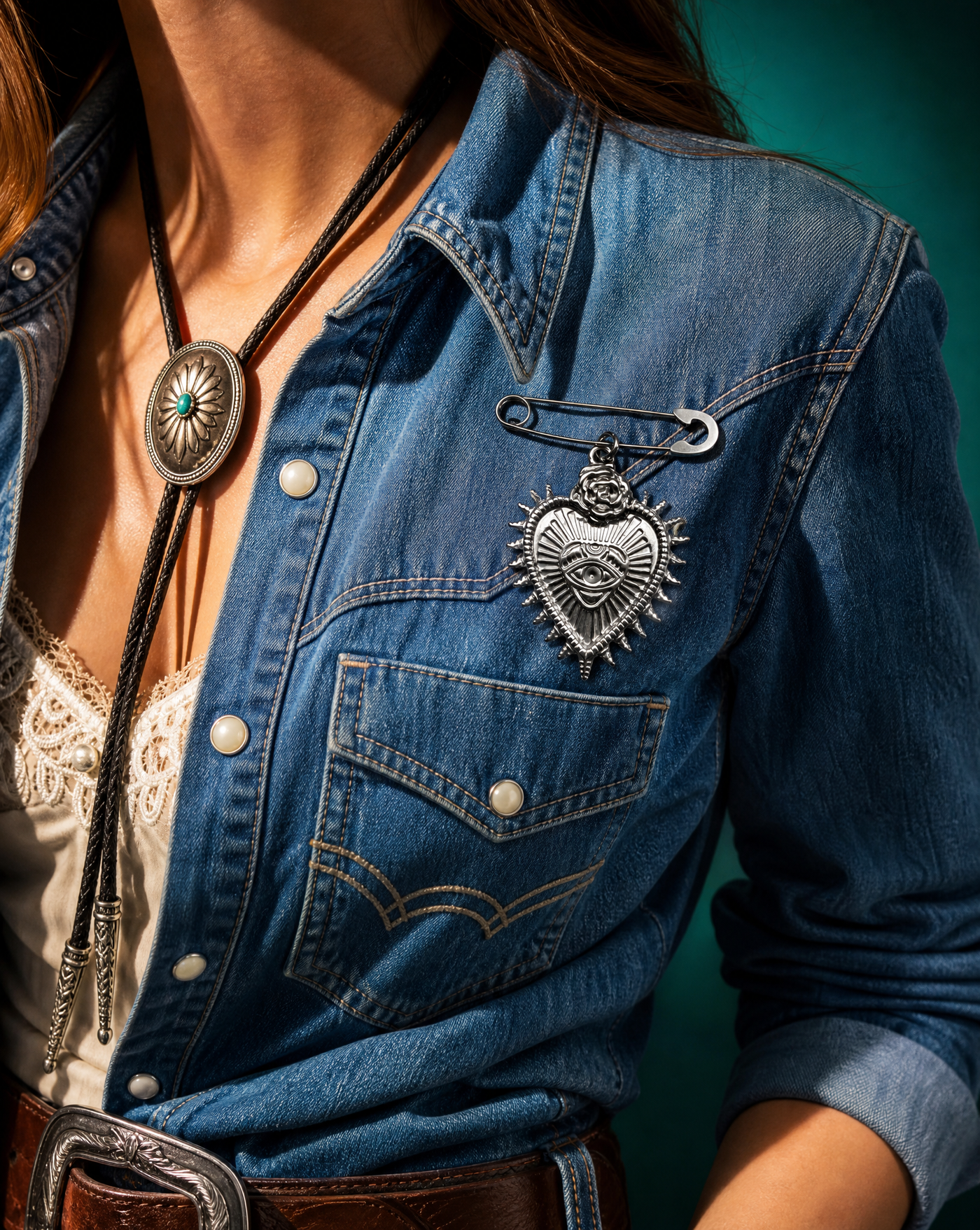 Radiant Heart Eye Pin | Mystic Statement Brooch Handmade