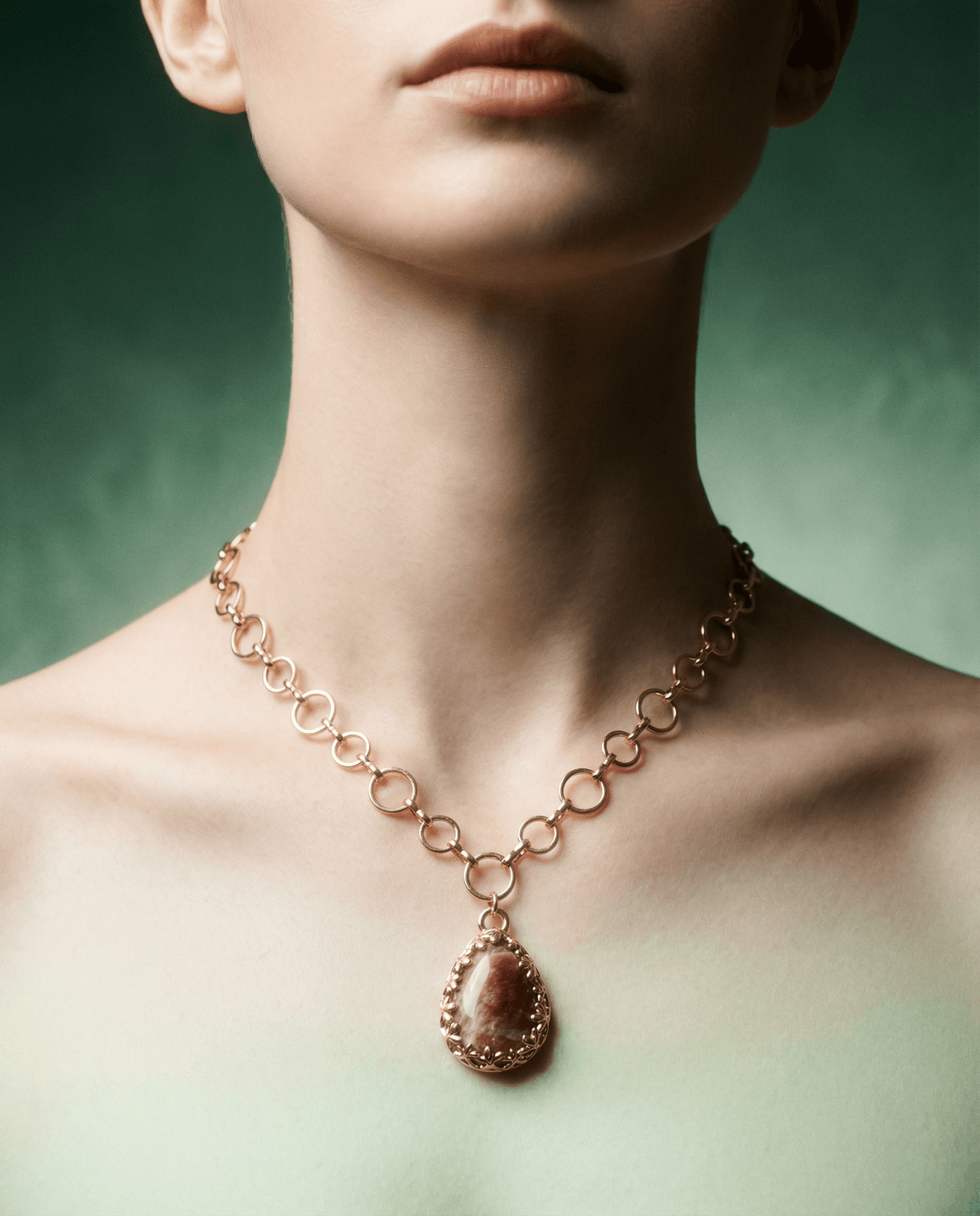 Gemstone birthstone necklace, 18K gold plated – Phoebe's