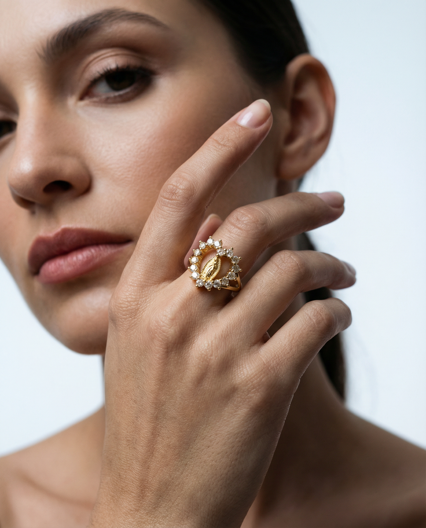 Heart of the Virgin Mary gold-plated ring