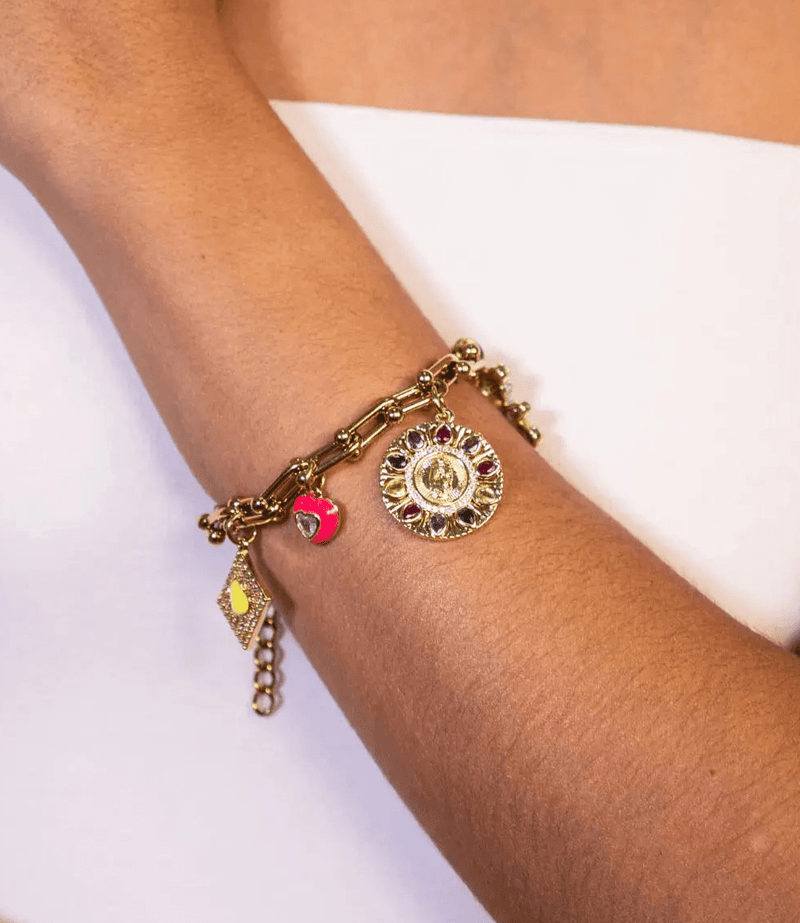 Catholic medal bracelet, gold plated stainless steel – Phoebe's