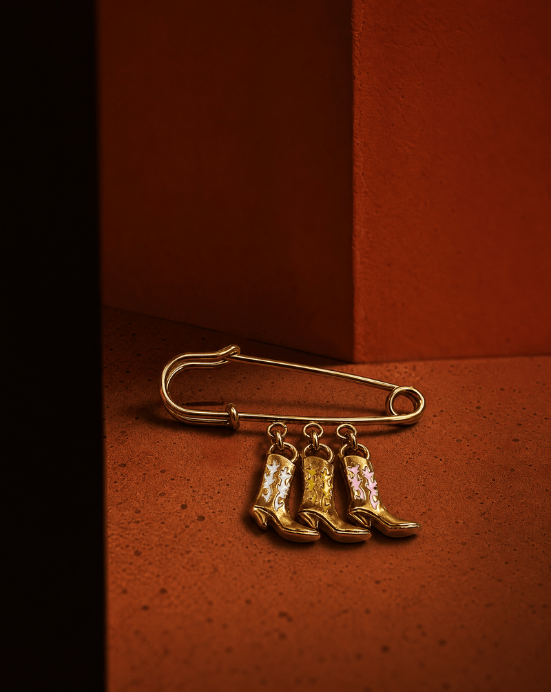 Cowboy boot charm pin brooch – Phoebe's
