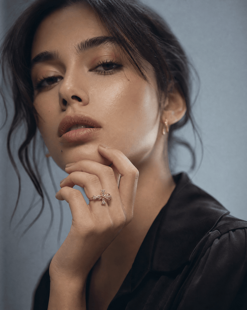 CZ pavé cross adjustable ring – Phoebe's
