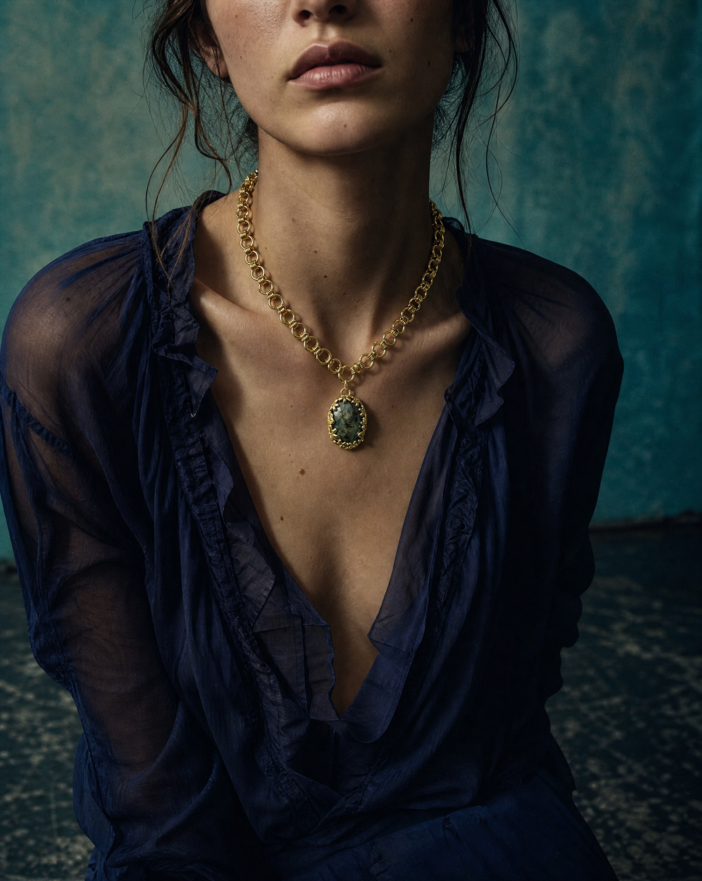 Link Chain Gemstone Necklace — Natural Stone Jewelry