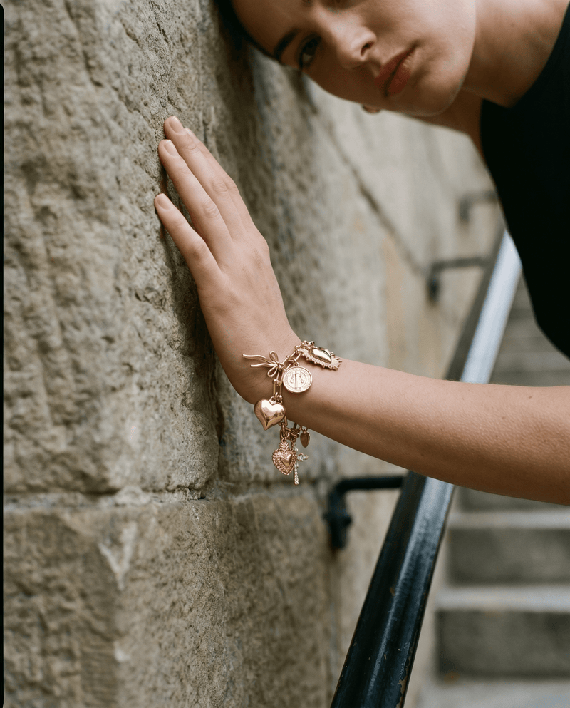 Ex-voto hearts and cross charm bracelet – Phoebe's