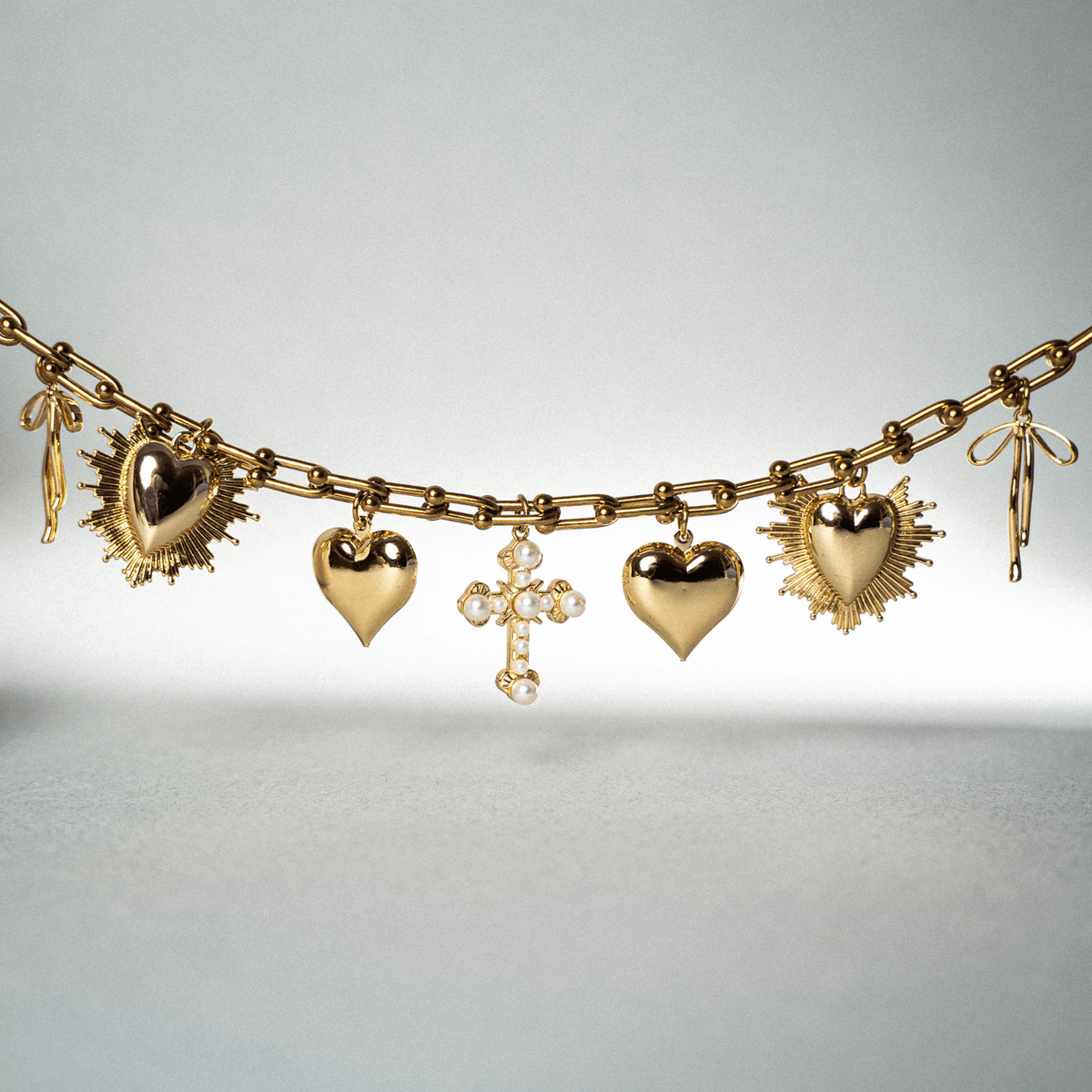 Ex-voto hearts and cross charm necklace – Phoebe's
