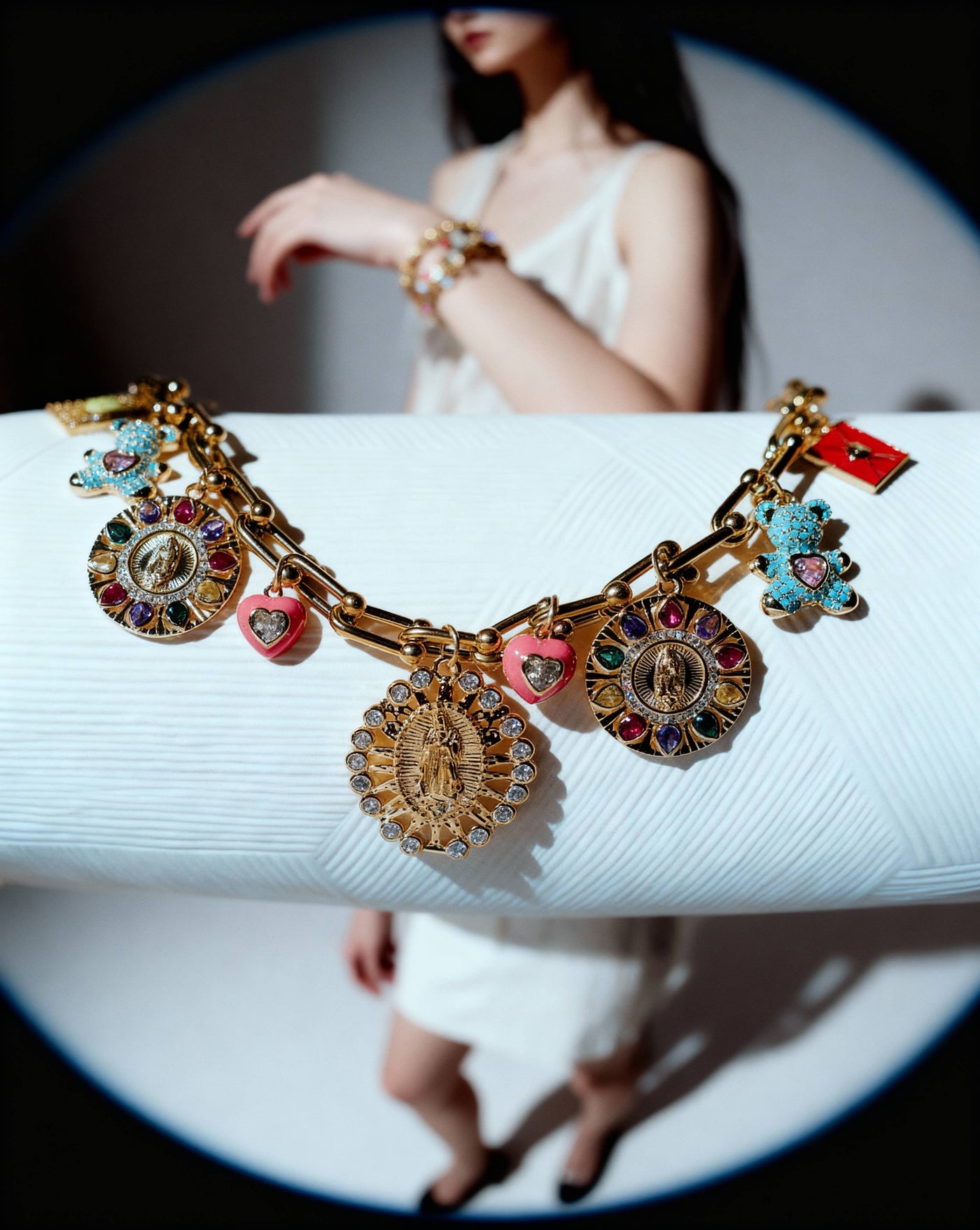 Catholic statement necklace, charm necklace, protection amulets