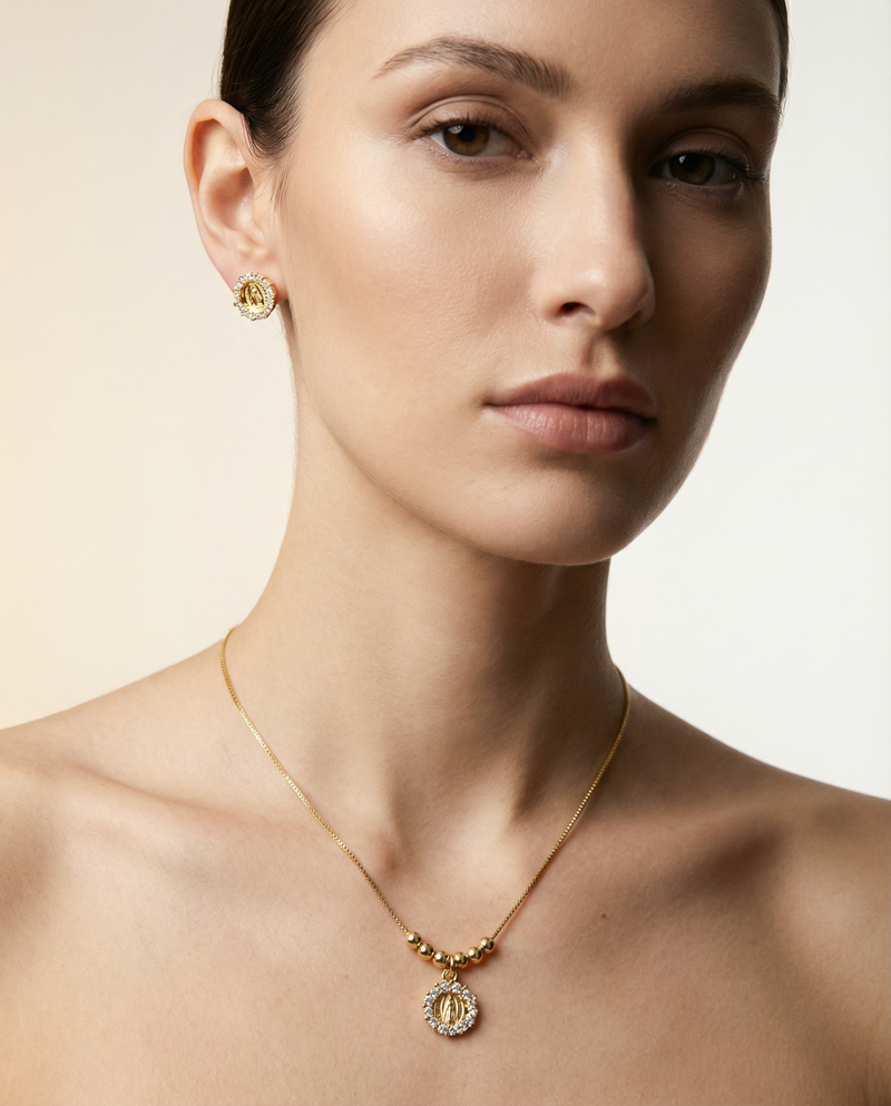 Minimalist Virgin Mary Jewelry Set