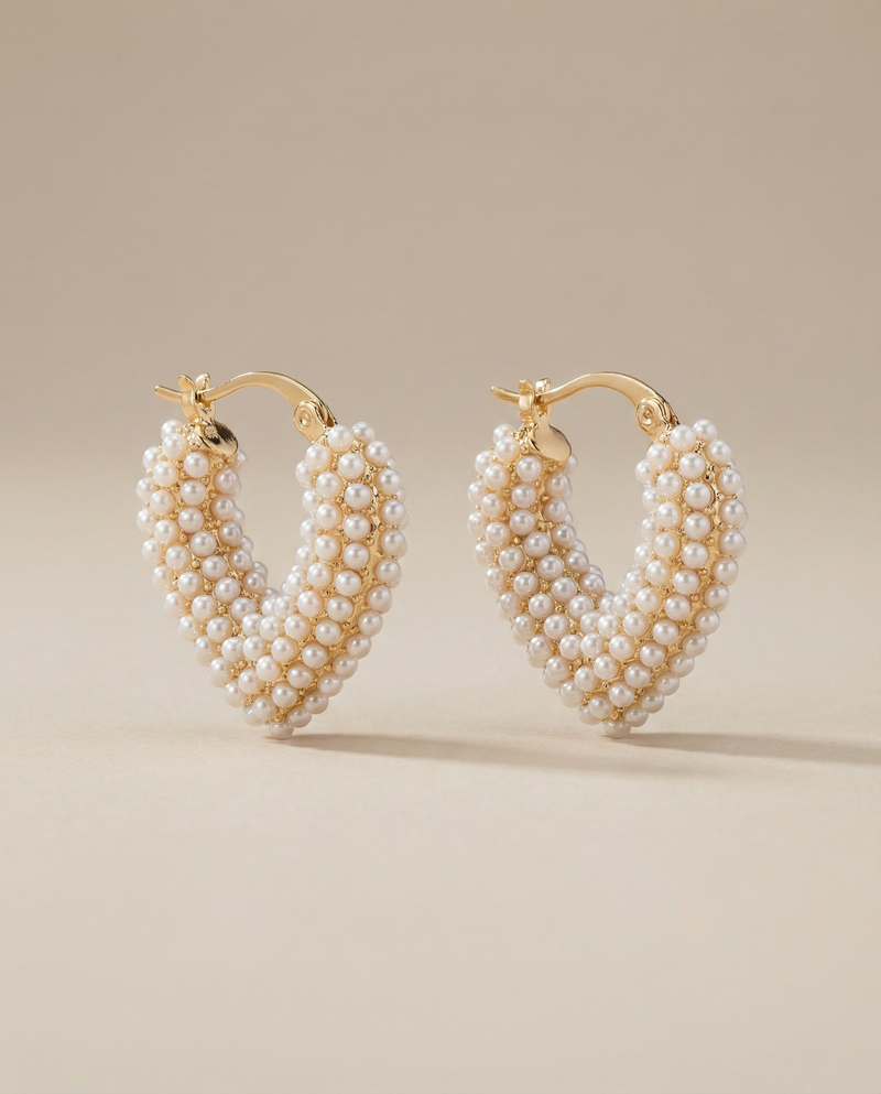 Small Pearl Hoop Earrings