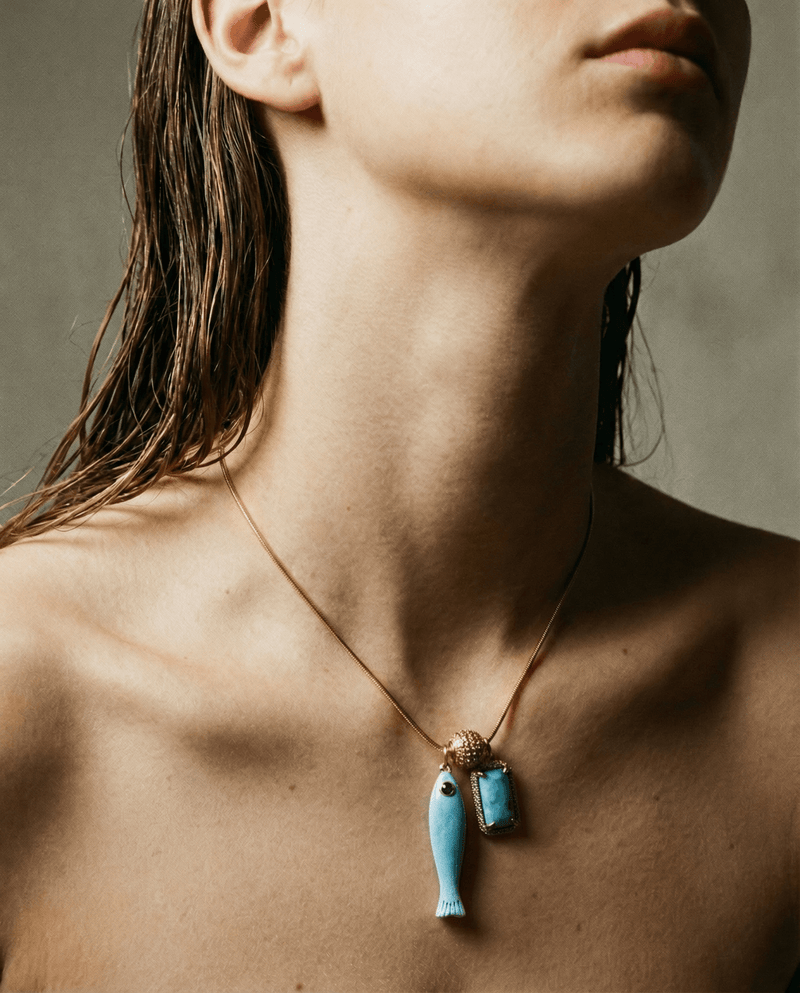 Fish and gemstone charm necklace – Phoebe's