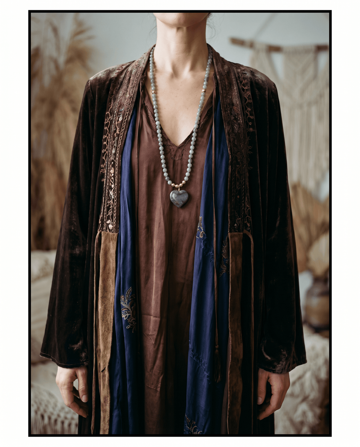 Labradorite heart beaded necklace – Phoebe's