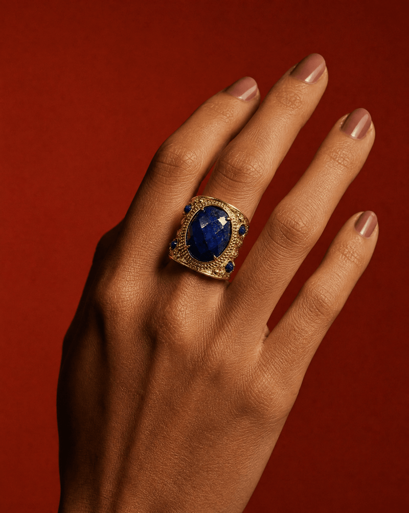 Lapis lazuli chunky statement ring – Phoebe's