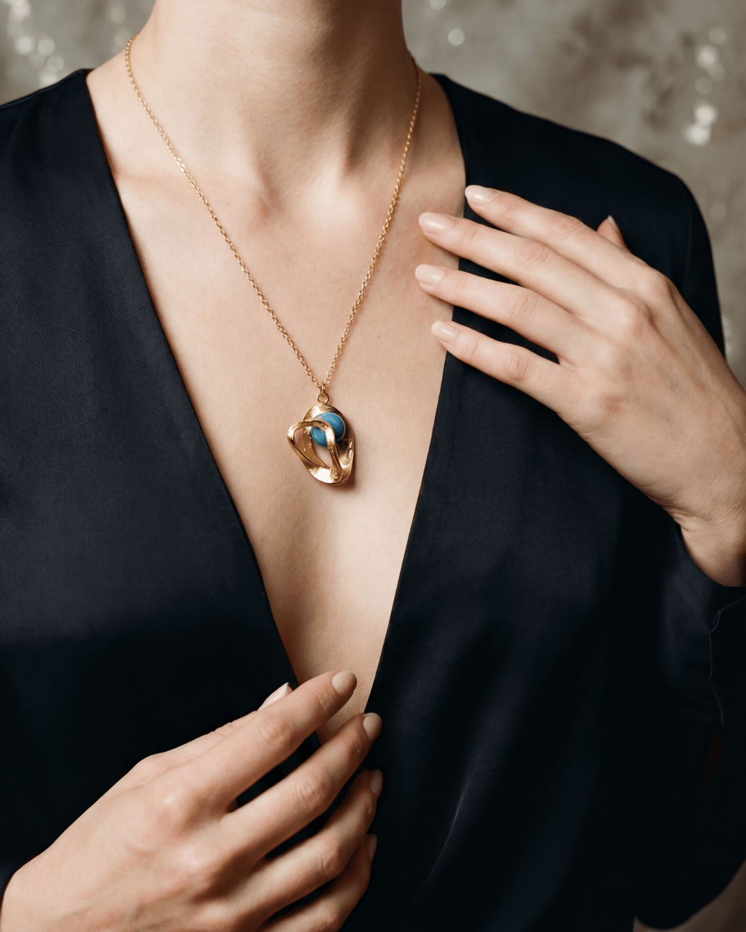 Larimar pendant necklace and ring set – Phoebe's