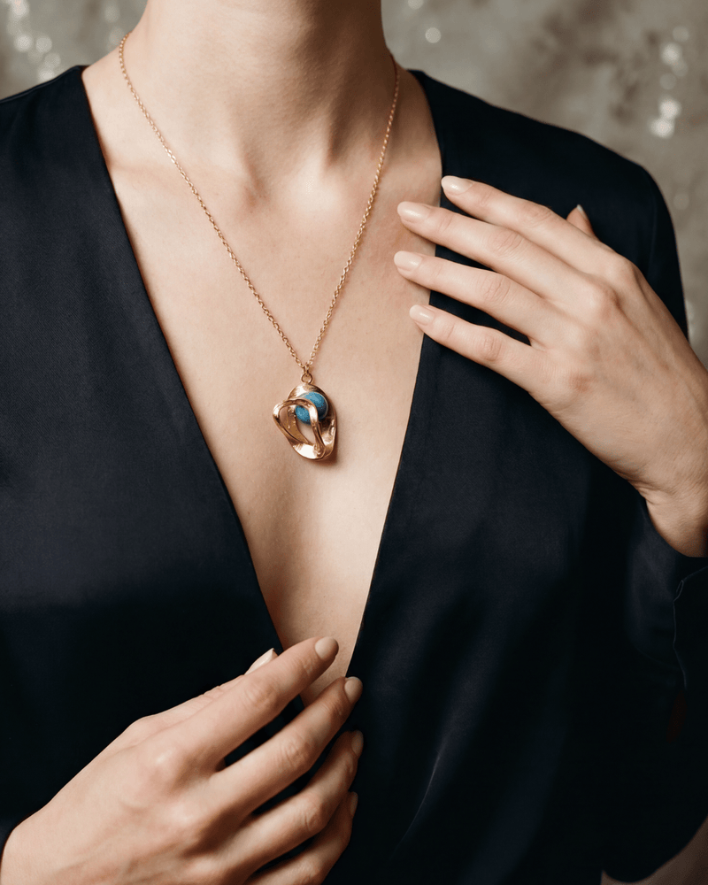 Larimar pendant necklace and ring set – Phoebe's