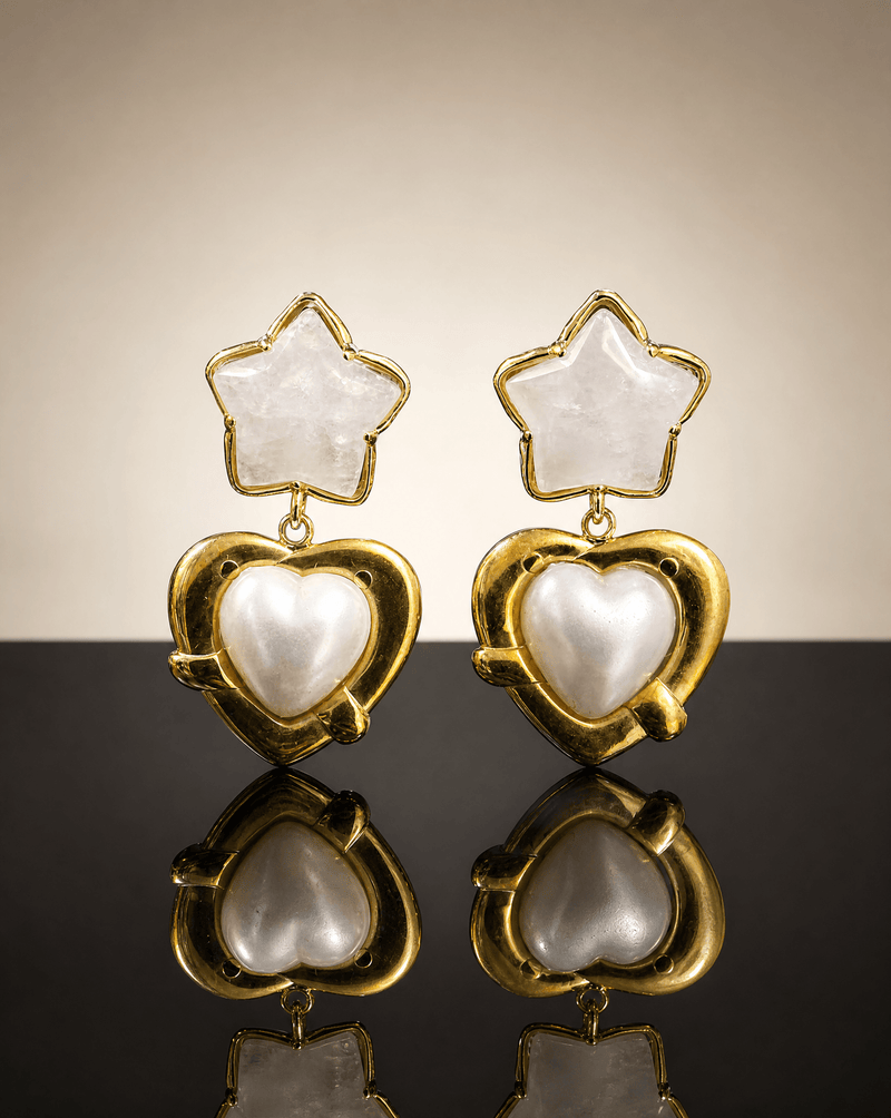 Gemstone star and heart charm earrings – Phoebe's