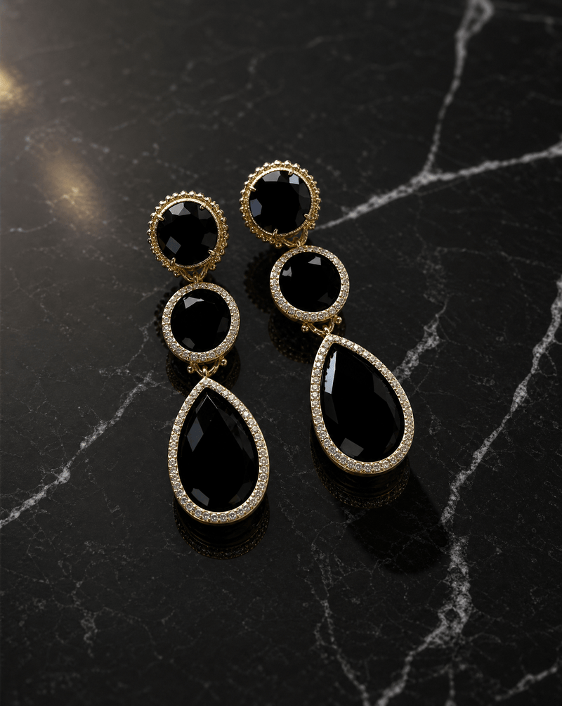 Natural gemstone statement dangle earrings – Phoebe's