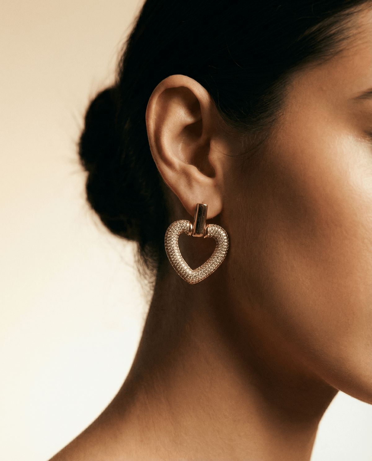 Open heart pavé earrings – Phoebe's