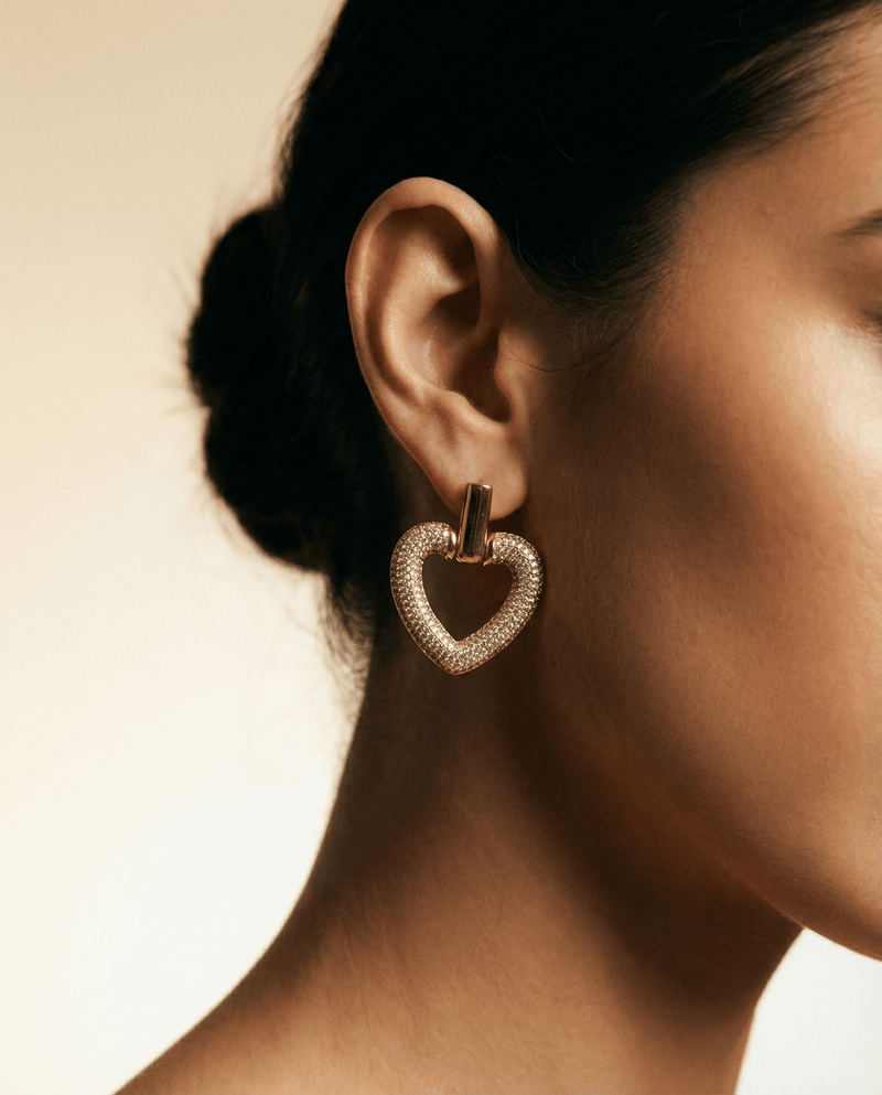 Open heart pavé earrings – Phoebe's