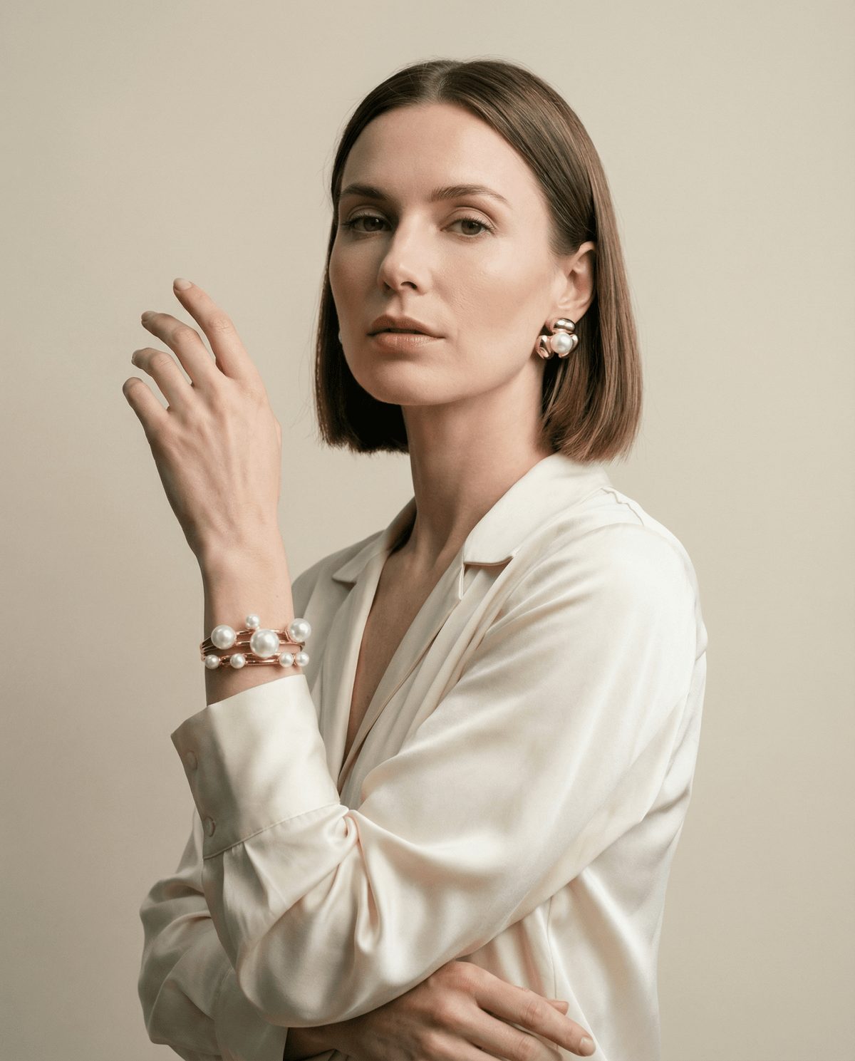 Perla pearl bracelet and earrings set – Phoebe's