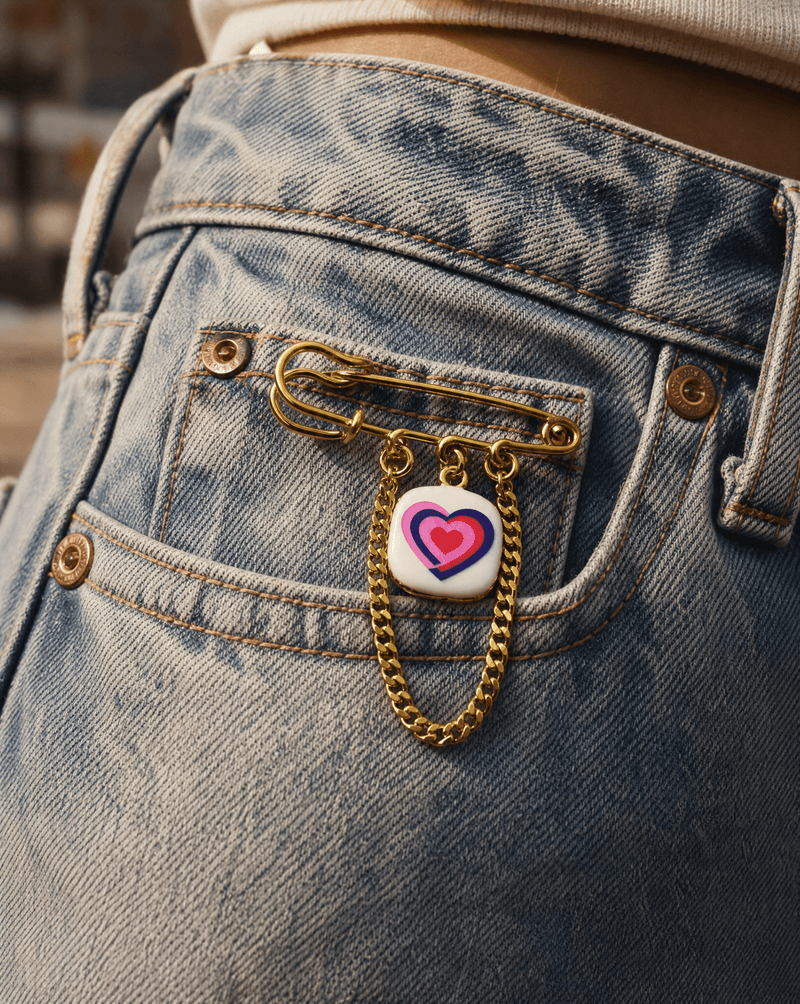 Retro pop art heart pin brooch – Phoebe's