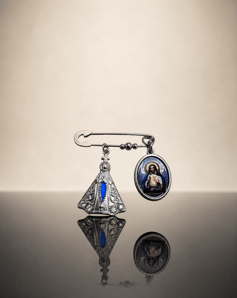 Sacred Heart of Jesus dual charm pin brooch – Phoebe's