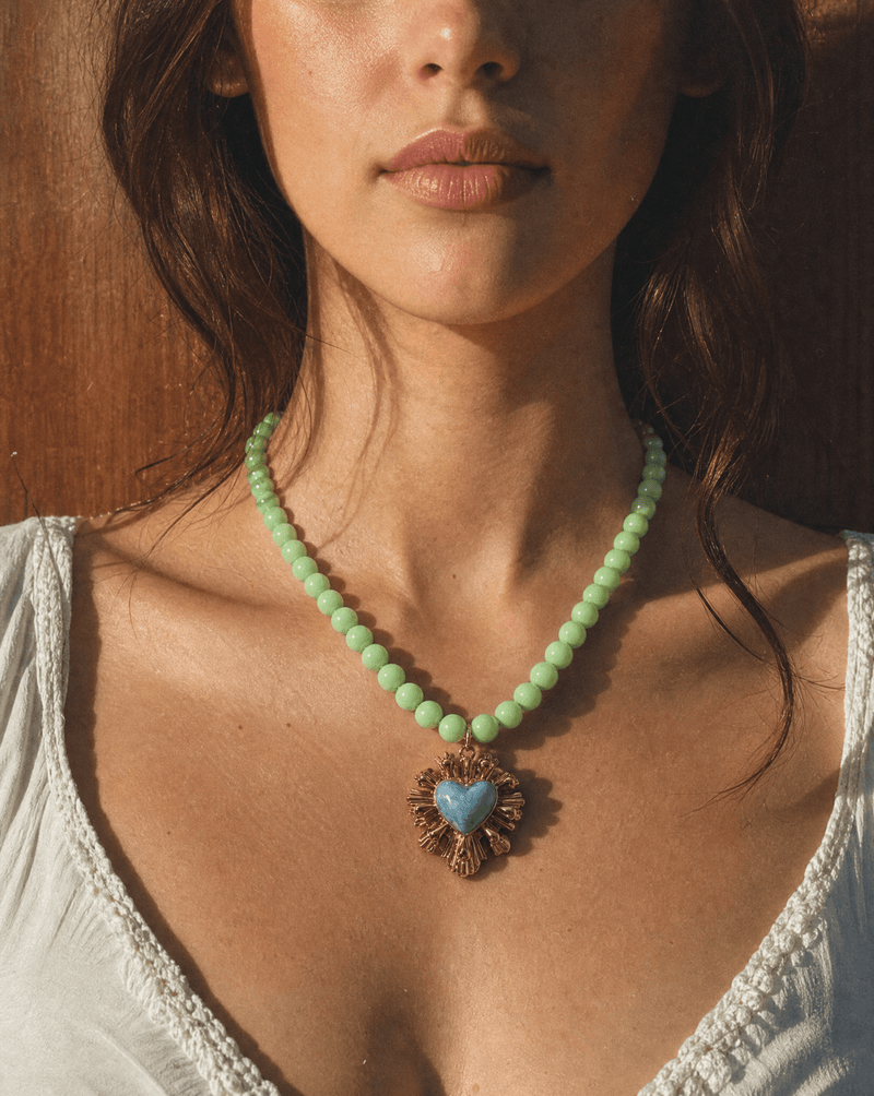Sacred Heart sunburst beaded choker – Phoebe's