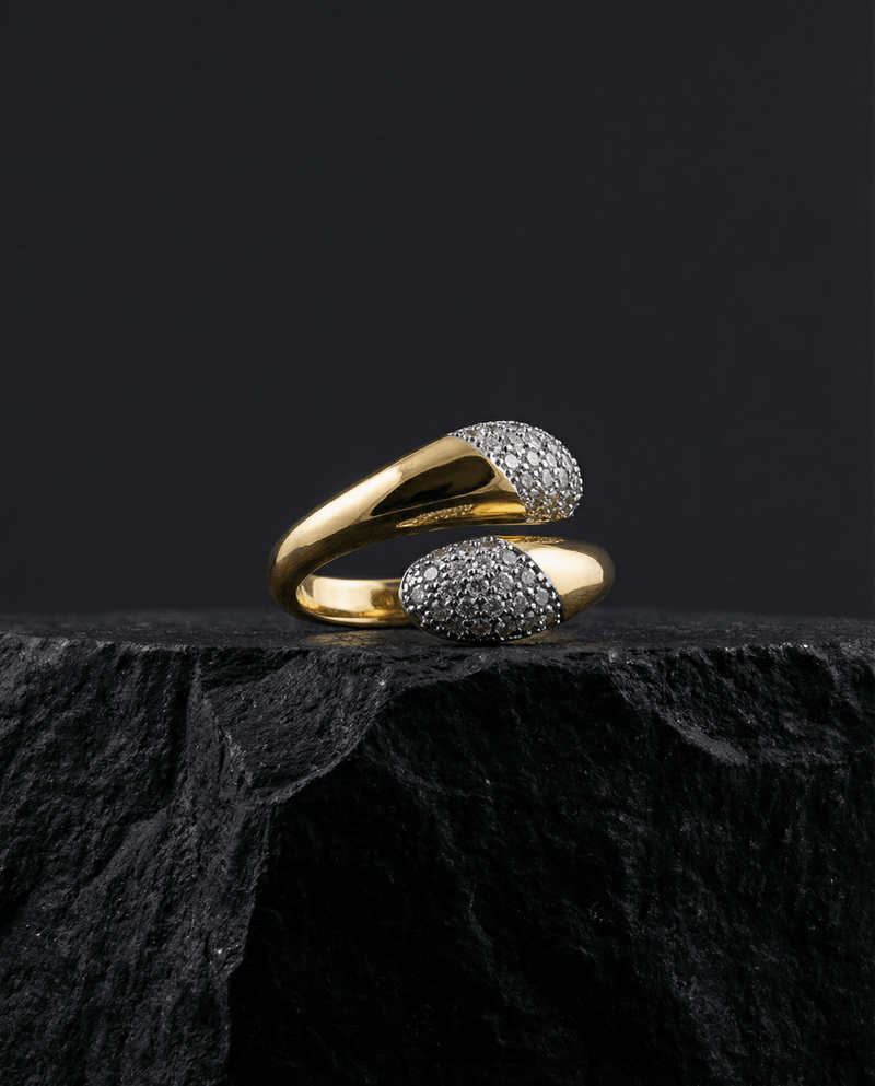 Sculptural pavé open wrap ring – Phoebe's