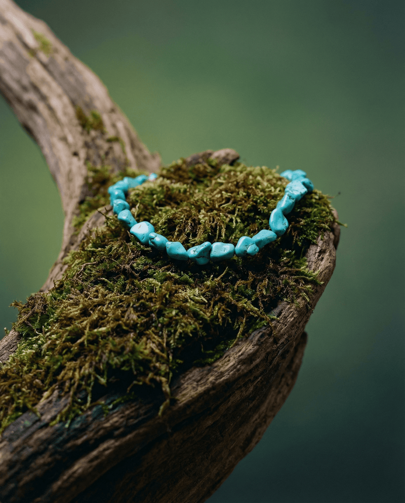 Turquoise beaded gemstone necklace – Phoebe's
