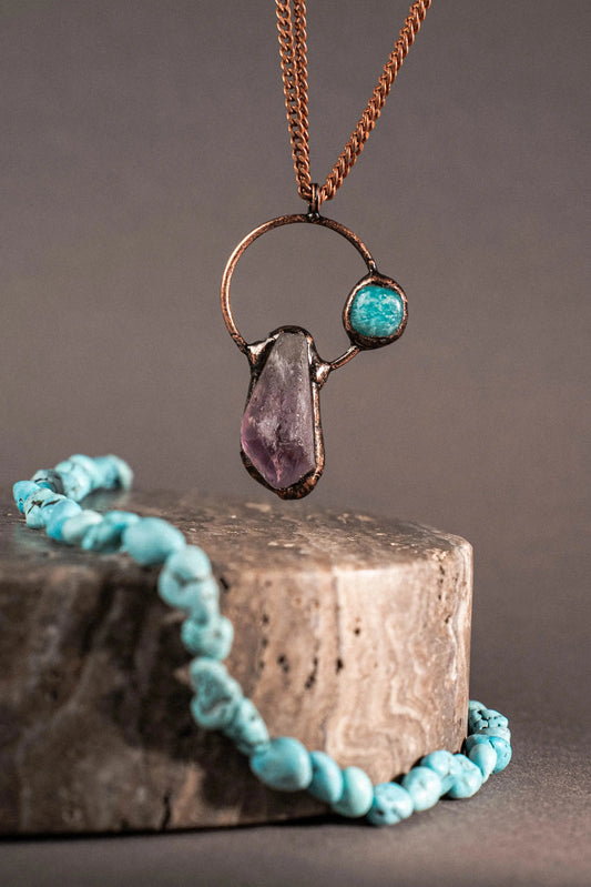 Amethyst-and-Turquoise-Necklace-A-Fusion-of-Elegance-and-Energy Phoebe`s